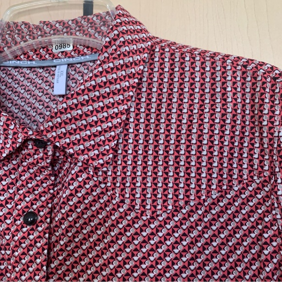 CINCH Shirt Women's Long Sleeve Snap Up Geometric Pink‎ Size  XXL - Picture 5 of 16